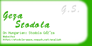 geza stodola business card